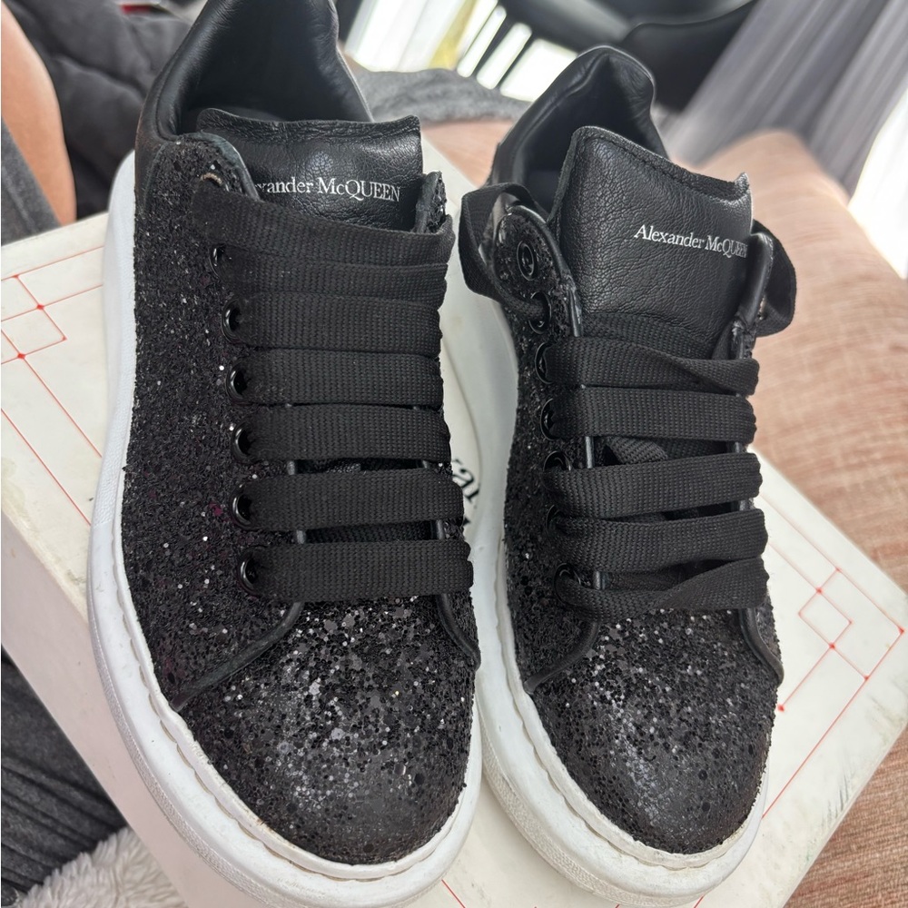 Alexander McQueen Women's Black Sparkle Sneakers